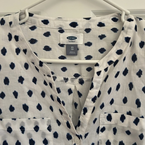 Old Navy Women Blue & White polka dot dress 3/4 Sleeves SZ XS - Picture 2 of 11
